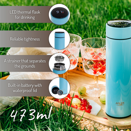 TERMOS CU AFISAJ TEMPERATURA ALBASTRU ADLER [10]