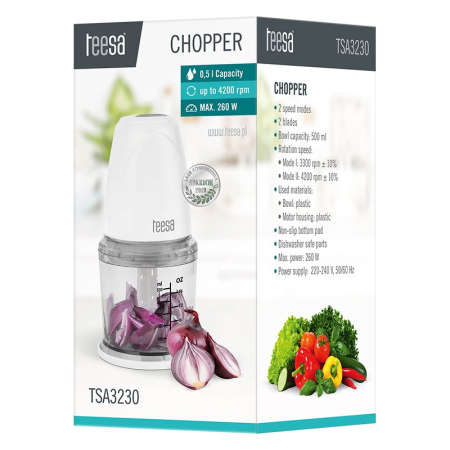 TOCATOR CHOPPER BOL PLASTIC 0.5L 260W TEESA [4]
