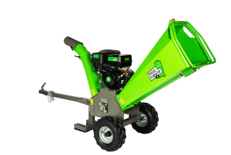 Tocătoare crengi/ Spărgătoare lemne - Tocator de crengi Micul Fermier, motor benzina 15 CP, cu carlig de remorcare, 120 mm diametru maxim de taiere, pentru rumegus