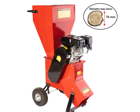 Tocătoare crengi/ Spărgătoare lemne - Tocator pentru crengi Micul Fermier, Ø76mm, motor benzina 6.5CP pentru rumegus