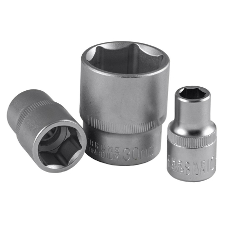 SCULE MECANICE - TUBULARA CROMATA HEXAGONALA SCURTA 1/2` 30 MM JBM