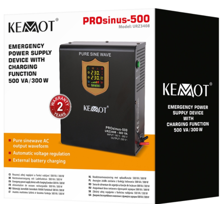 UPS CENTRALE TERMICE SINUS PUR 500VA/300W 12V KEMOT [3]