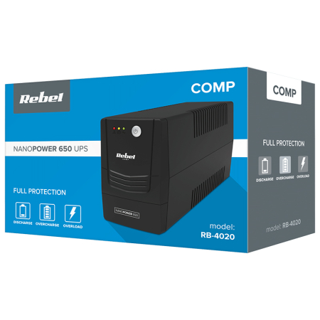 UPS OFFLINE NANOPOWER 650 (650VA/360W) REBEL [7]