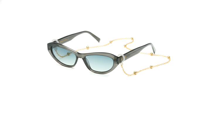 Pachet ochelari de soare NERV Ella Light Grey si lant de ochelari auriu [2]