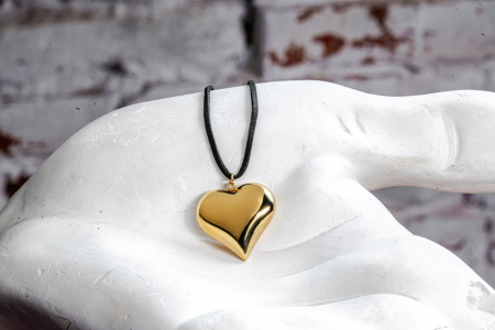 Coliere - Colier SAKRO Leather heart gold