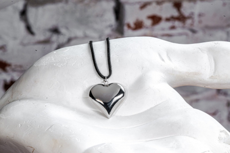 Coliere - Colier SAKRO Leather heart silver
