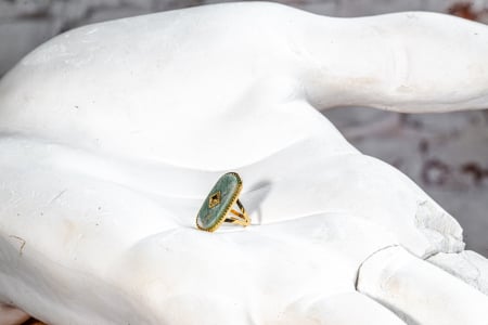 Inele - Inel SAKRO Green stone