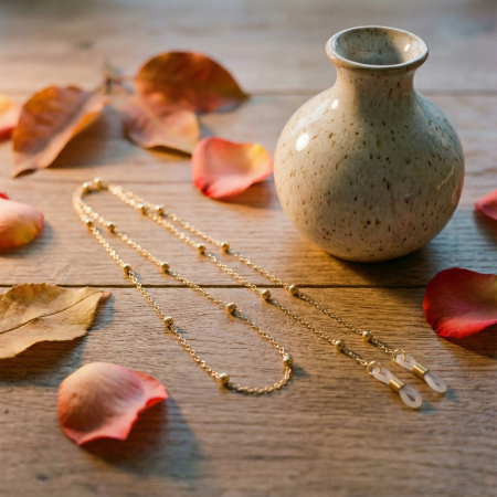 Pachet ochelari de soare NERV Ella Light Grey si lant de ochelari auriu [3]