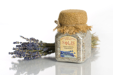 SARE DE BAIE HERBAL - Sare de baie cu plante medicinale LAVANDĂ 450g