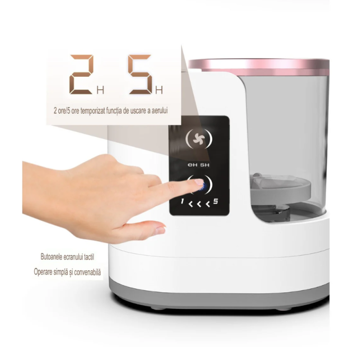 Dispozitiv portabil Vivimall pentru curățarea și uscarea pensulelor de machiaj alb [2]