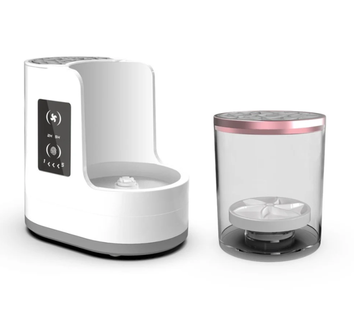 Dispozitiv portabil Vivimall pentru curățarea și uscarea pensulelor de machiaj alb [3]