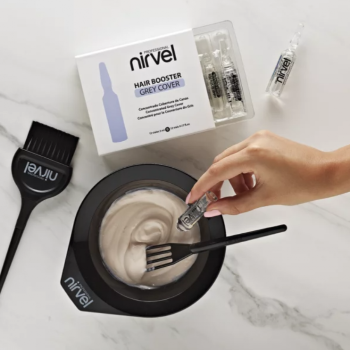FIOLE NIRVEL HAIR BOOSTER GREY COVER 12BUC (pentru acoperire fire albe) [3]
