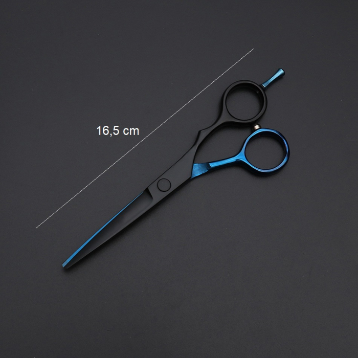 Foarfeca Profesionala de Tuns Sela Negru Albastru 16.5cm din Otel Inoxidabil cu Lame Convexe si Maner Ergonomic [3]