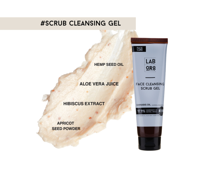 Labor8 Hemp Face Cleansing Scrub Gel - Gel exfoliant cu ulei de canepa 125 ml - Salon Expert [2]