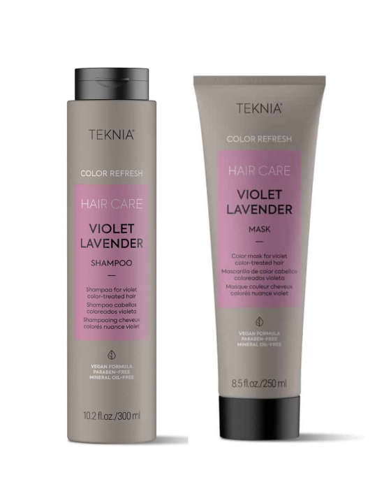 Lakme Teknia Refresh Violet Lavender – Șampon și Mască Nuanțatoare Anti-Galben pentru Păr Blond și Grizonat [1]