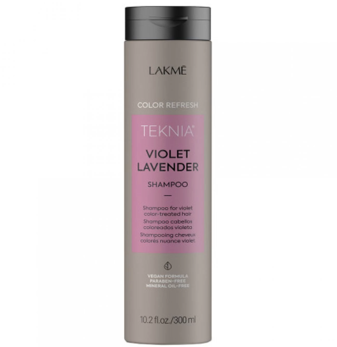 Lakme Teknia Refresh Violet Lavender Shampoo 300ml – Șampon nuanțator vegan pentru neutralizarea galbenului din părul blond și decolorat [1]