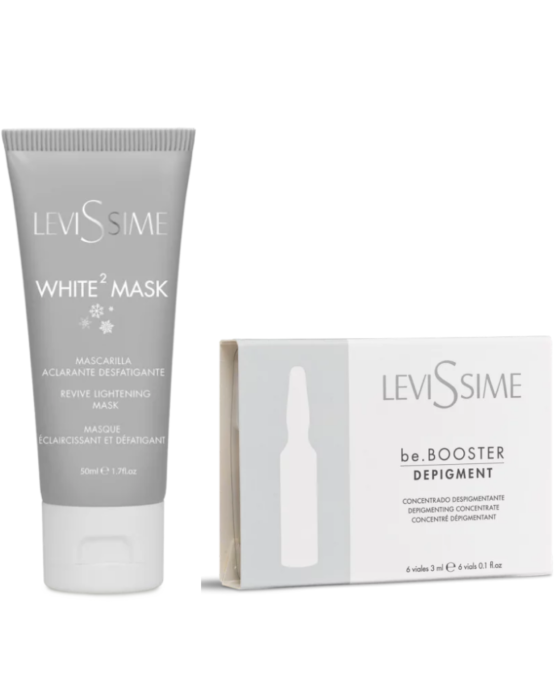 Mască de curățare și iluminare, White2 Mask 50ML + Concentrat Depigmentant, be.Booster Depigment 6x3ML [1]