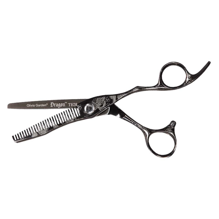 Olivia Garden Foarfecă profesională de filat offset 6.28 inch 28 dinți Dragon Cut – pentru tunsori precise și texturate [1]