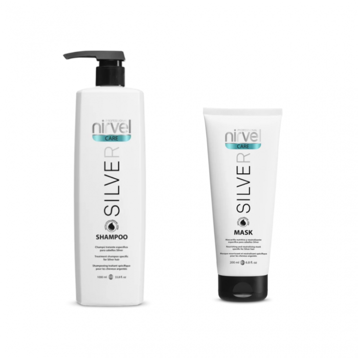 Pachet pentru par blond si alb Sampon Silver 1L si Masca Silver 250ML [1]