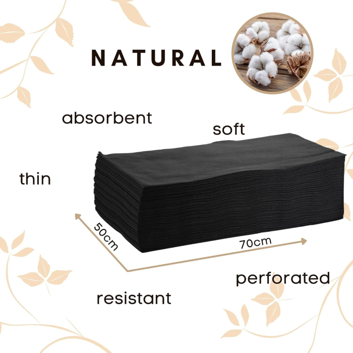 Prosop perforat pentru coafor negru 70x50 cm 50 bucăți [4]