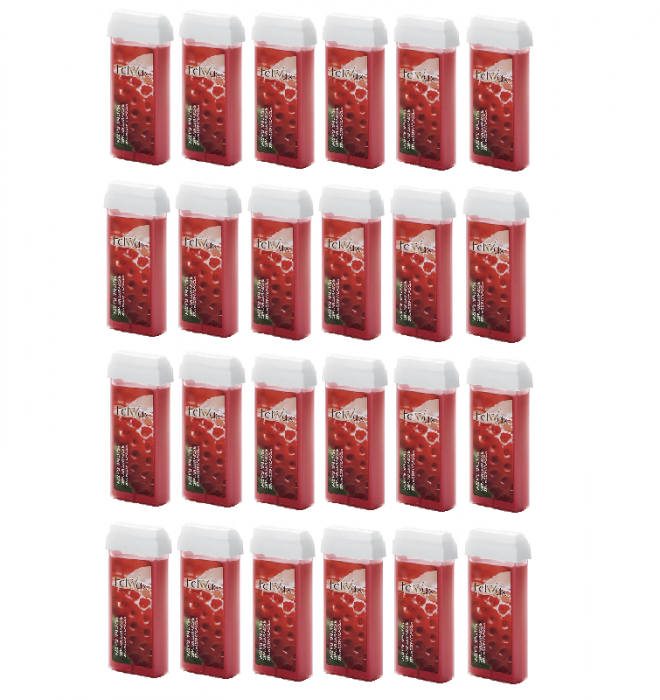 Set 24 Buc. Ceara de unica folosinta capsuni ItalWax Strawberry 100ml [1]