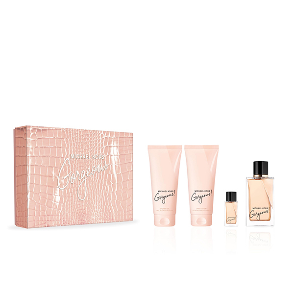 Set Michael Kors Gorgeous, Femei, Eau de Parfum, 100ml + Gel de Dus 100ml + Lotiune Corp 100ml + Eau de Parfum 5ml [1]
