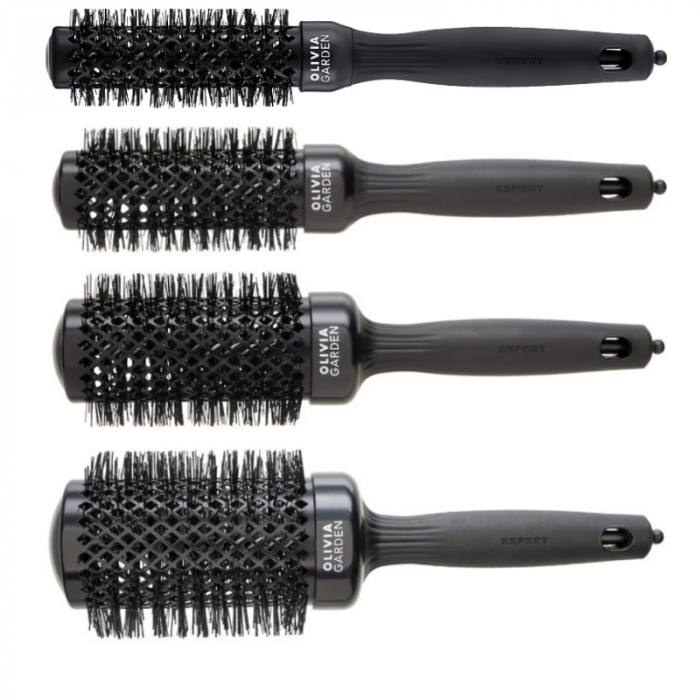 Set Olivia Garden Perie De Păr Expert Blowout Shine Black Label 55mm - 45mm - 35mm - 25mm [1]