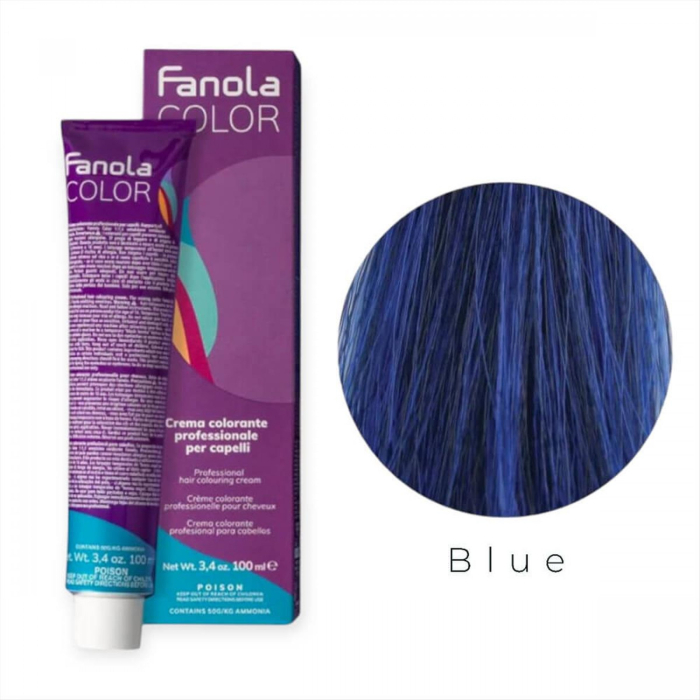 Vopsea de Par Corector Albastru Tehnica Permanenta - Fanola Color Cream Blue Intensifier 100ml [1]