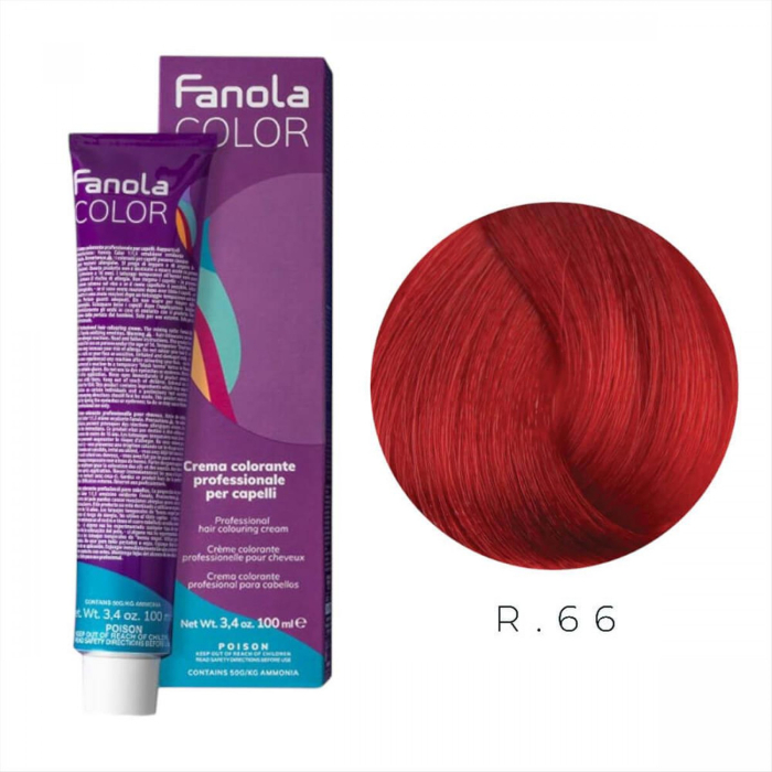 Vopsea de Par R66 Tehnica Permanenta Tip Booster Rosu - Fanola Color Cream Red Booster 100ml [1]