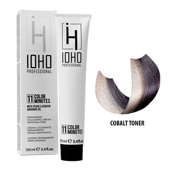 Vopsea de par - Vopsea toner gri închis cobalt Ioho Professional fără amoniac – neutralizare tonuri galbene și obținere blond gri intens uniform