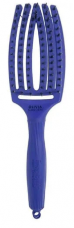 Coafura si Frizerie - Perie De Par Profesionala Pentru Descalcire Cu Peri De Mistret si Nailon Fingerbrush Iconic Boar&Nylon Blue Jeans - Olivia Garden