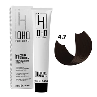 Vopsea de par - Vopsea de păr Ioho Professional 4.7 Castaniu Mediu fără amoniac – culoare naturală intensă, acoperire fire albe și strălucire
