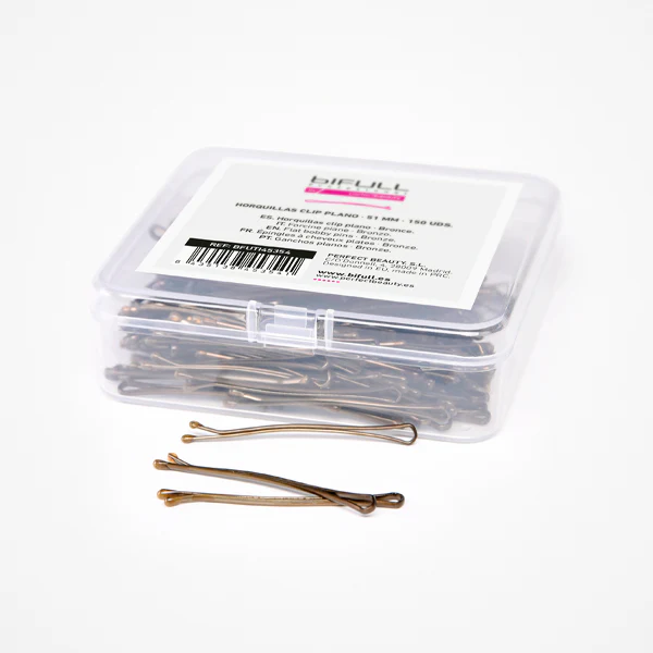 Accesorii - Agrafe de Păr Metalice Arămii Drepte Bifull Flat Bobby Pins Bronze 5.1 cm – Set 150 Buc