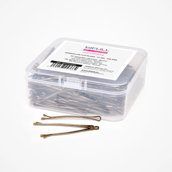 Coafura si Frizerie - Agrafe de Păr Metalice Arămii Drepte Bifull Flat Bobby Pins Bronze 5.1 cm – Set 400 Buc