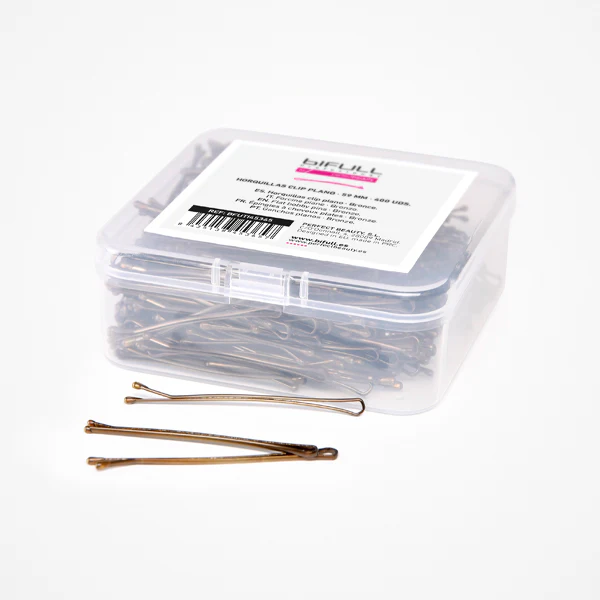 Coafura si Frizerie - Agrafe de Păr Metalice Arămii Drepte Bifull Flat Bobby Pins Bronze 5.9 cm – Set 400 Buc