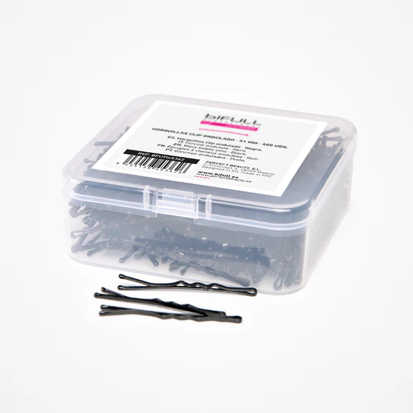 Coafura si Frizerie - Agrafe de Păr Metalice Negre Ondulate Bifull Wavy Bobby Pins Black 5.1 cm – Set 400 Buc