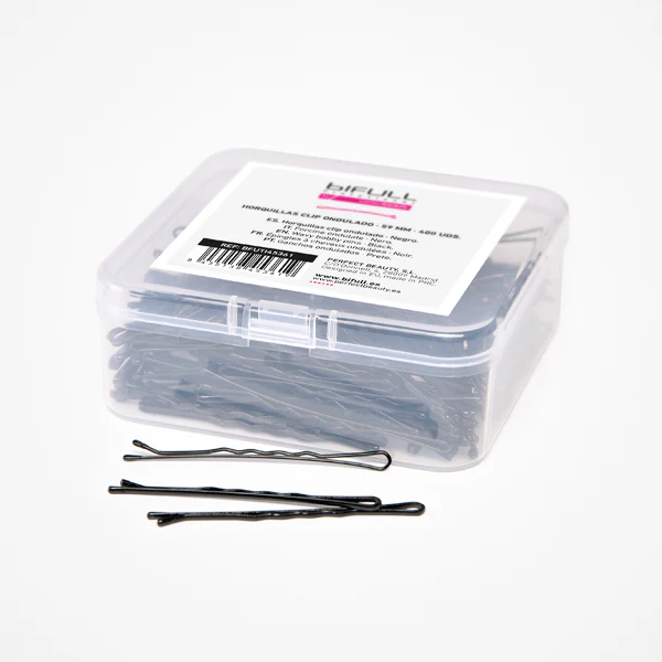 Accesorii - Agrafe de Păr Metalice Negre Ondulate Bifull Wavy Bobby Pins Black 5.9 cm – Set 400 Buc