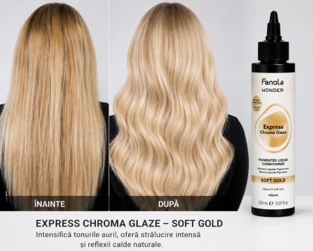 Balsam Nuanțator Auriu Deschis Fanola Express Wonder Chroma Glaze Soft Gold 150ml – Luciu Intens și Reflexii Aurii [1]