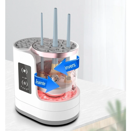 Dispozitiv portabil Vivimall pentru curățarea și uscarea pensulelor de machiaj alb [3]