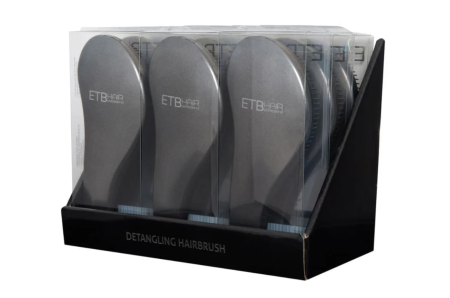 Coafura si Frizerie - ETB Hair display cu 9 perii profesionale negre pentru descâlcire salonexpert.ro