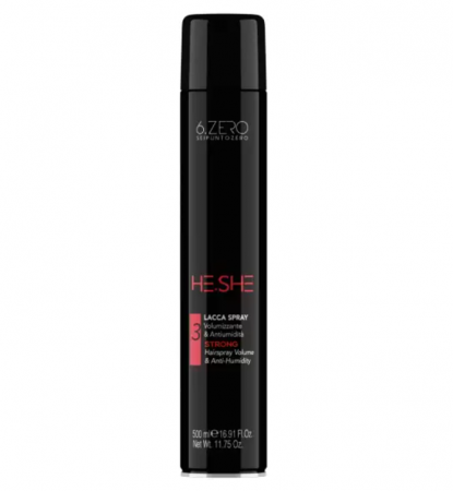Styling - Fixativ strong volumizant anti-umiditate 6.Zero He.She 500 ml – fixare puternică și protecție de lungă durată