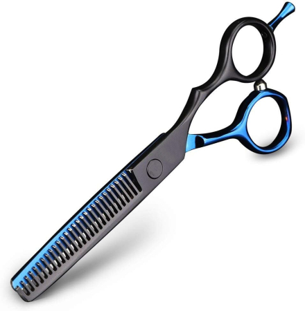 Foarfeca de tuns / filat - Foarfeca Profesionala de Filat Sela Negru Albastru 16cm din Otel Inoxidabil cu Maner Ergonomic