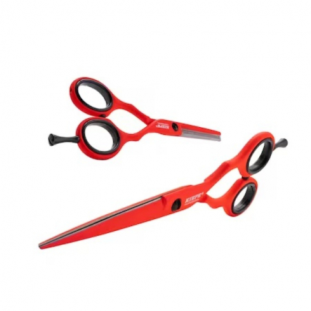Foarfeca de tuns / filat - Kiepe Set 2 Foarfeci Tuns și Filat 5.5” Pink – profesional pentru coafor și uz personal