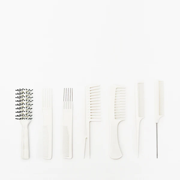 Accesorii - Kit de 7 Piepteni Albi Bifull Gea White Combs – Set Profesional pentru Coafură și Barber