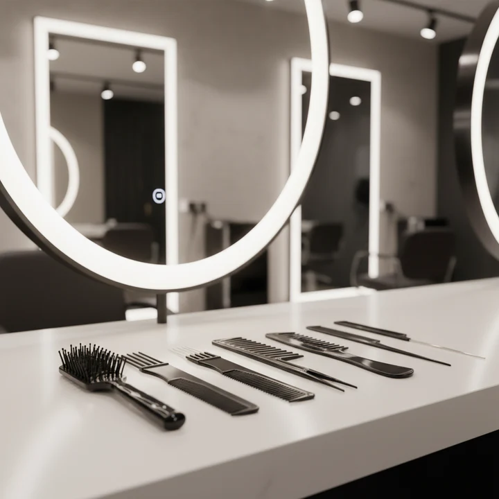 Kit de 7 Piepteni Negri Bifull Black White Combs – Set Profesional pentru Coafură [1]