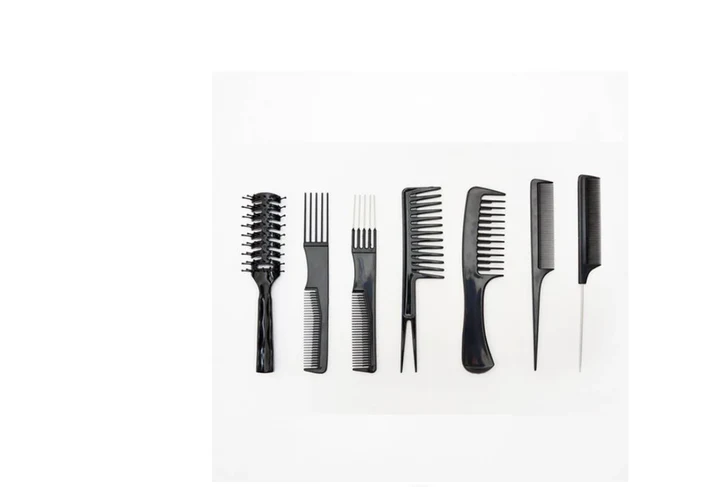Accesorii - Kit de 7 Piepteni Negri Bifull Black White Combs – Set Profesional pentru Coafură