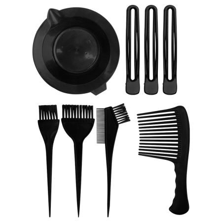 Accesorii - Kit Profesional pentru Vopsit Parul Sela 8 Piese cu Bol 3 Pensule Pieptene si 3 Cleme
