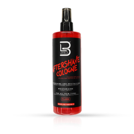 Coafura si Frizerie - L3VEL3 After Shave Cologne Flame 400 ml – Colonie Profesională după Ras cu Parfum Intens