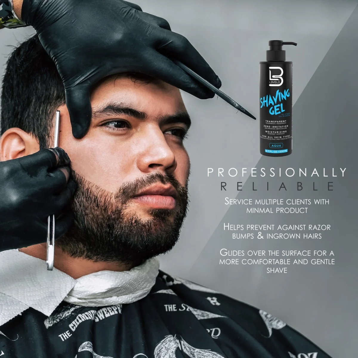 L3VEL3 Shaving Gel Aqua 1000 ml – Gel Transparent pentru Ras Profesional și Precizie Maximă [2]