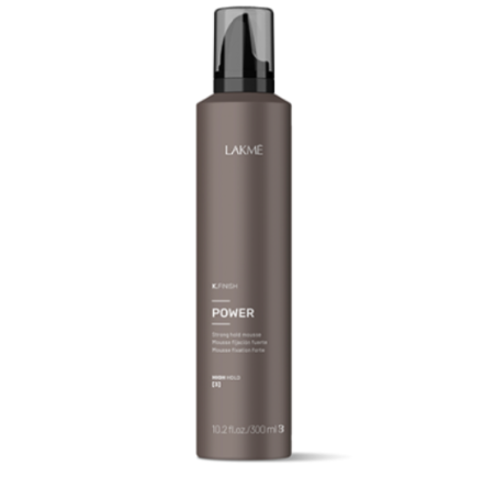 Coafura si Frizerie - Lakme K.Finish Power Strong Hold Mousse 300ml – Spumă profesională cu fixare puternică și volum de lungă durată